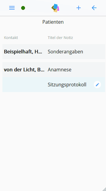 Screenshot Texte, Notizen und ToDo