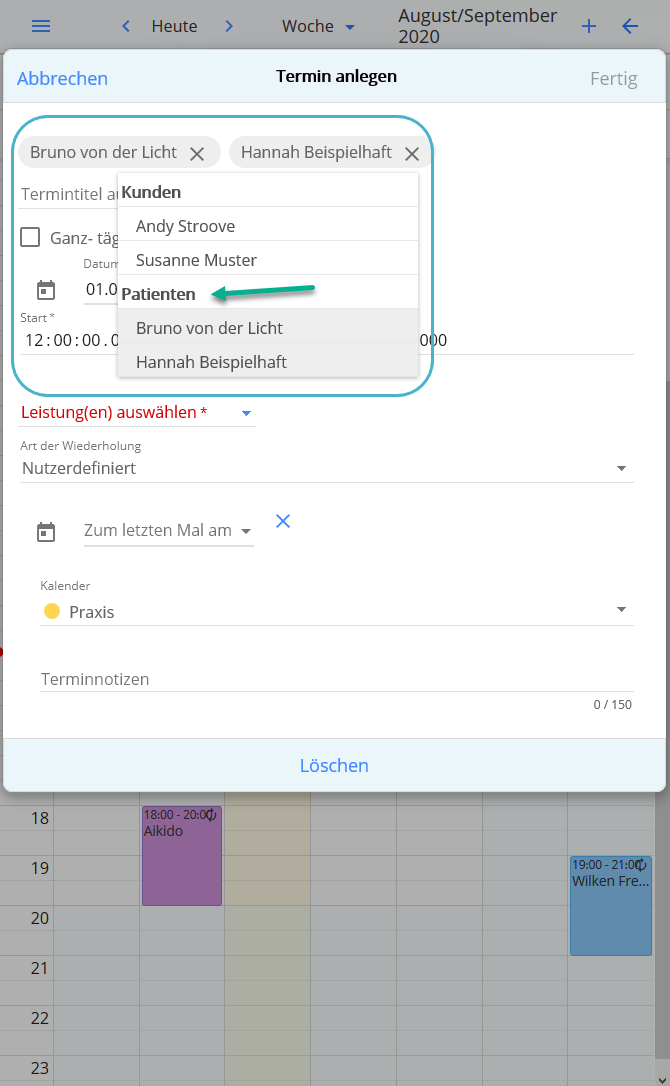 Termine mit vielen Teilnehmern