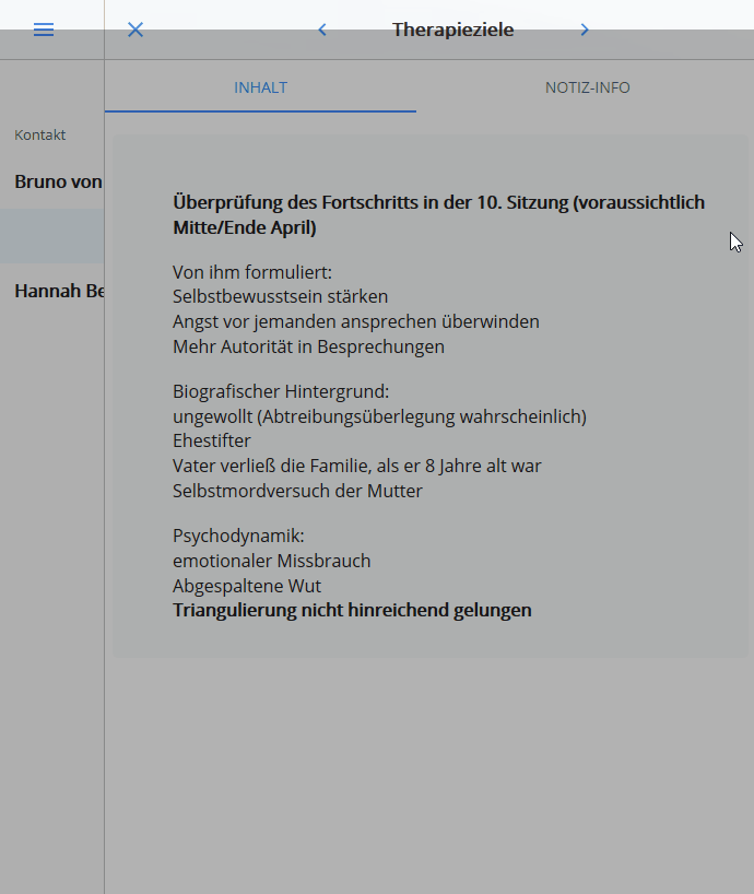 Texte in Gruppen organisiert
